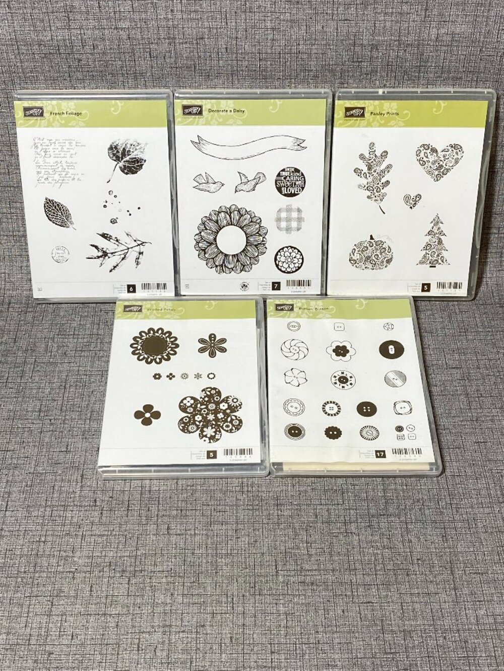 NEW Lot of 5 STAMPIN UP Rubber Cling Stamps Collection